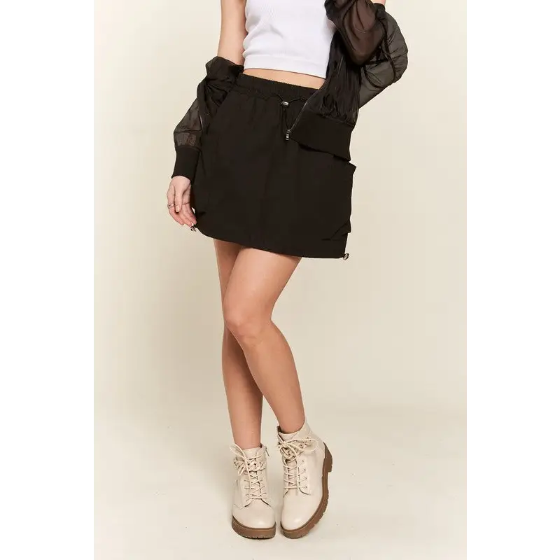 Drawstring Skort with Pockets.