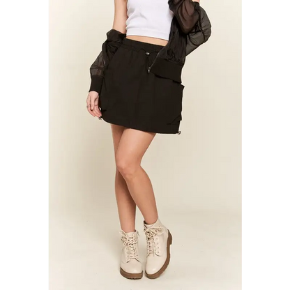 Drawstring Skort with Pockets.