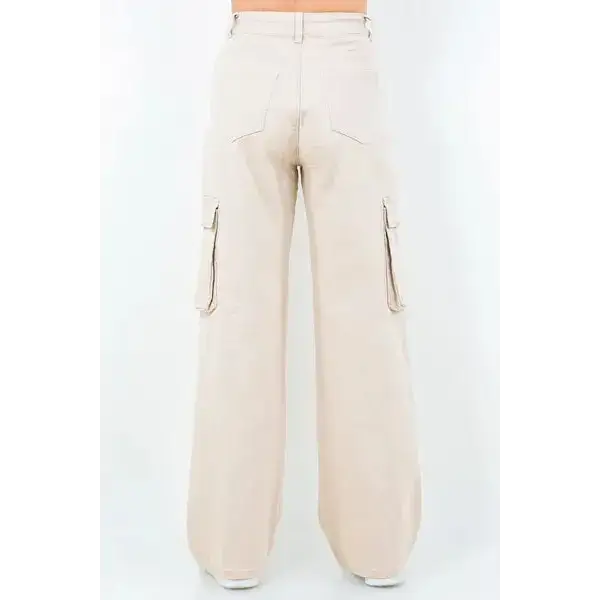 Drawstring Wide Leg Cargo Pants.