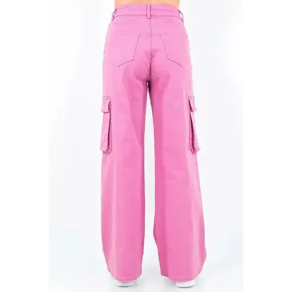 Drawstring Wide Leg Cargo Pants.