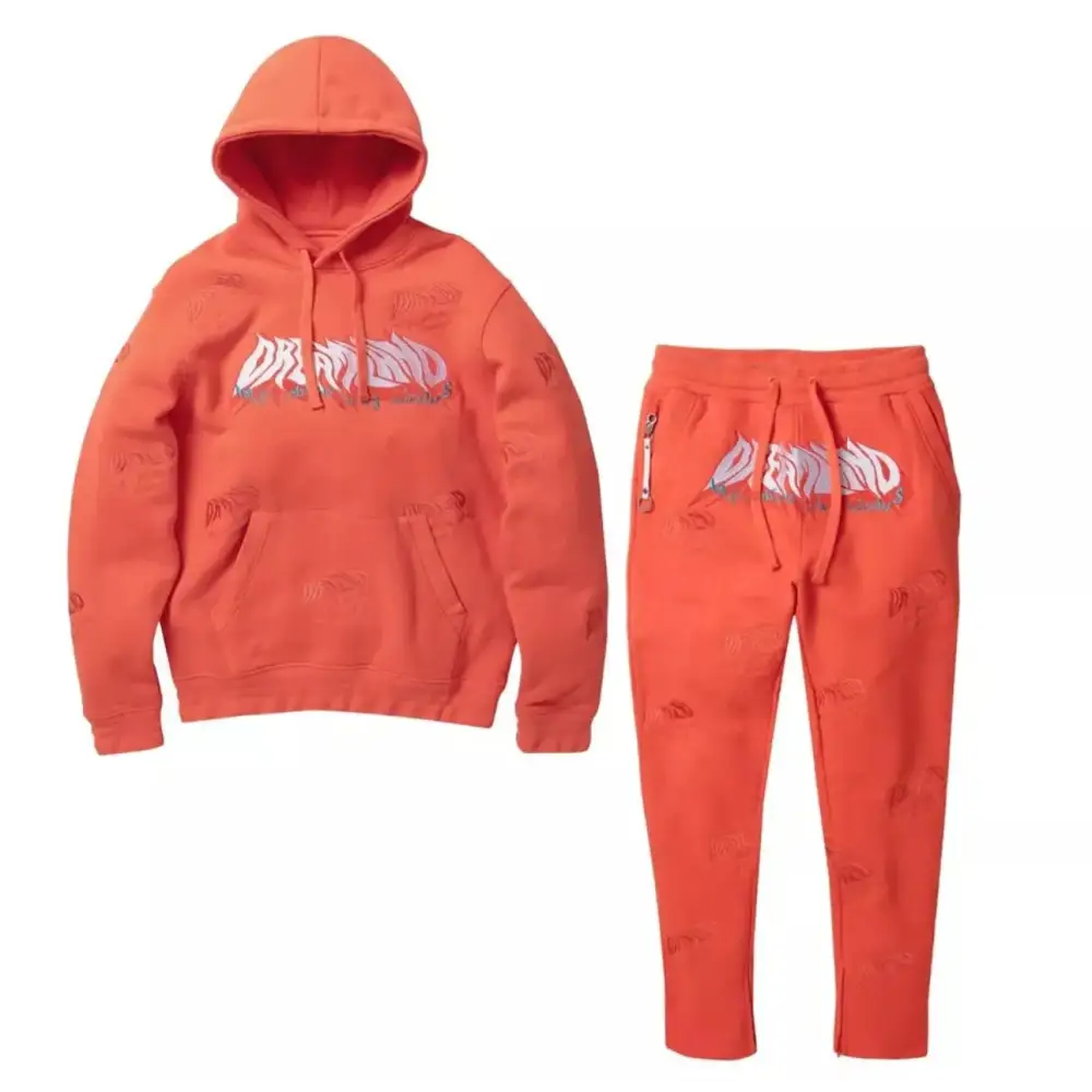 DreamLand Overwhelmed Salmon Sweat Suit Set.