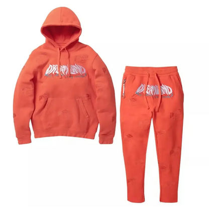 DreamLand Overwhelmed Salmon Sweat Suit Set.