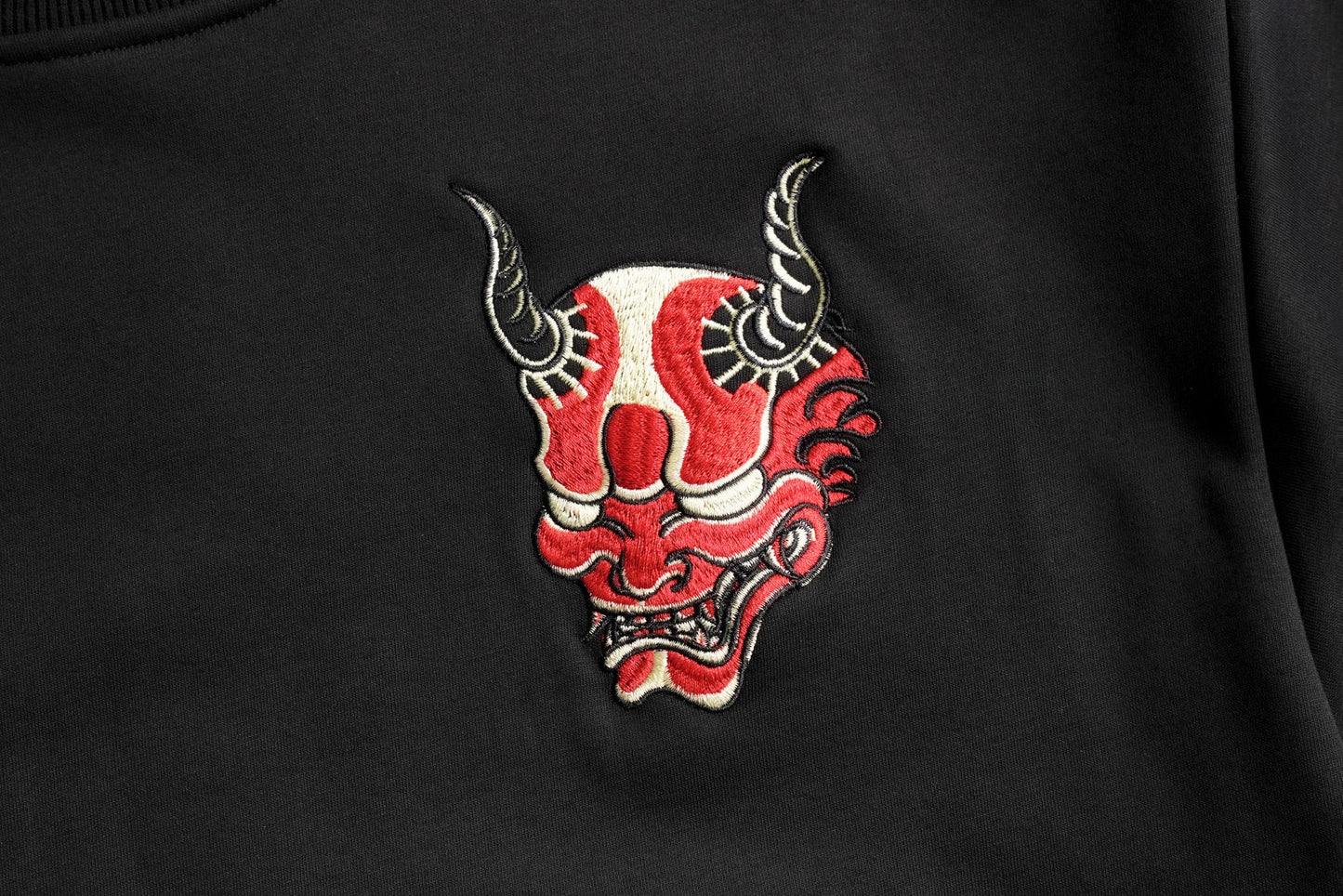 Red Demon Embroidered Sweater