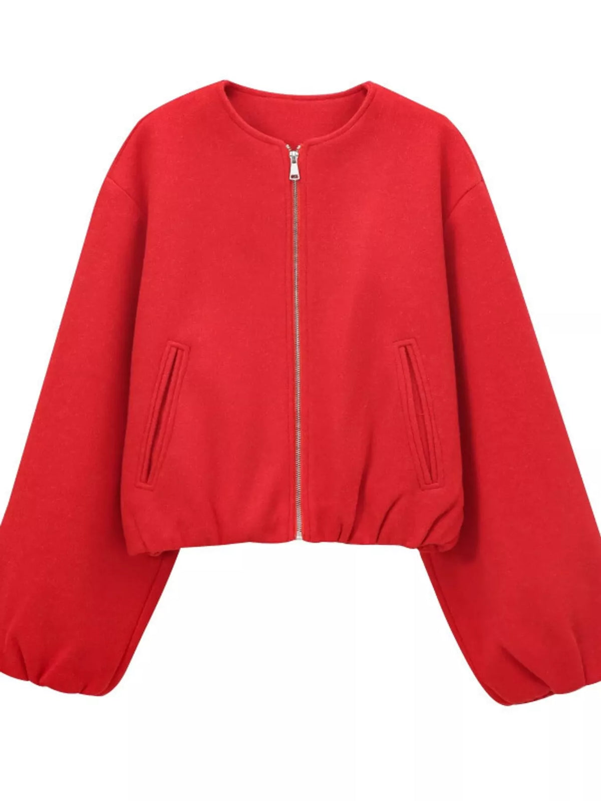 Fleece Zip-Up Cropped Jacket