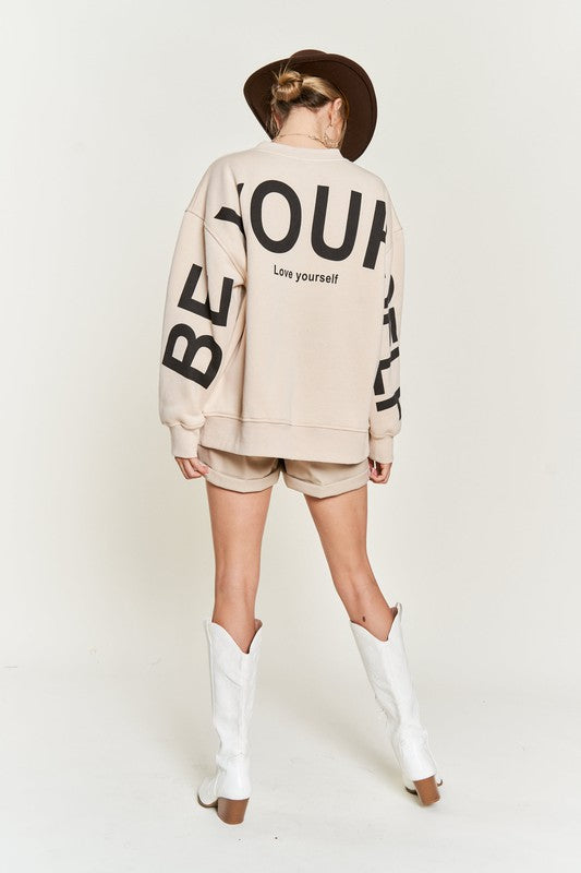 Printed Oversized Sweatshirt