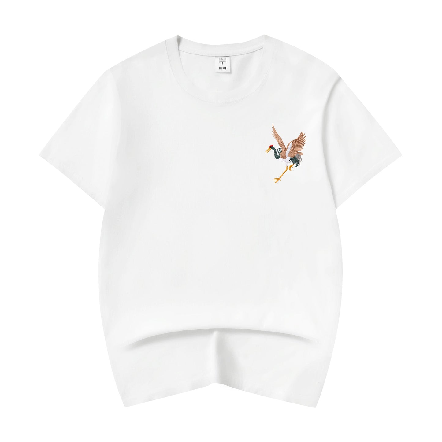 Flying Crane Embroidery Tee