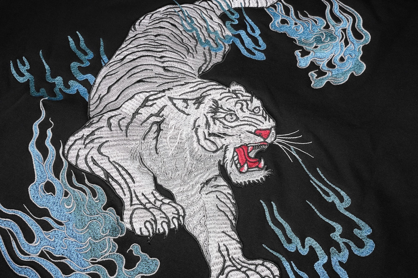 Flaming White Tiger Hoodie