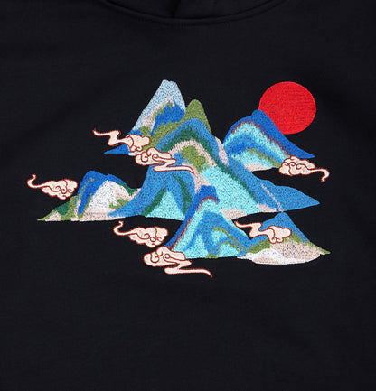 Mountains Embroidery Hoodie