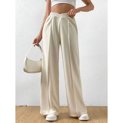 Elastic Waist Wide Leg Pants.