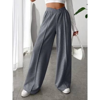Elastic Waist Wide Leg Pants.