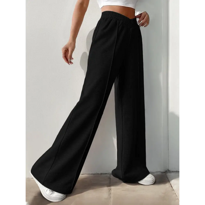 Elastic Waist Wide Leg Pants.