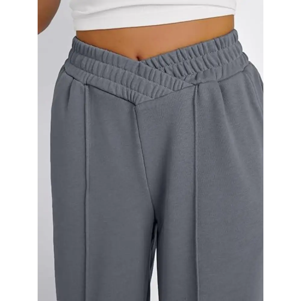 Elastic Waist Wide Leg Pants.