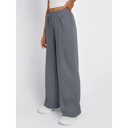 Elastic Waist Wide Leg Pants.