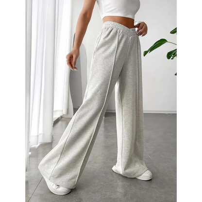 Elastic Waist Wide Leg Pants.