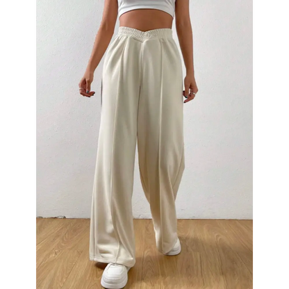 Elastic Waist Wide Leg Pants.