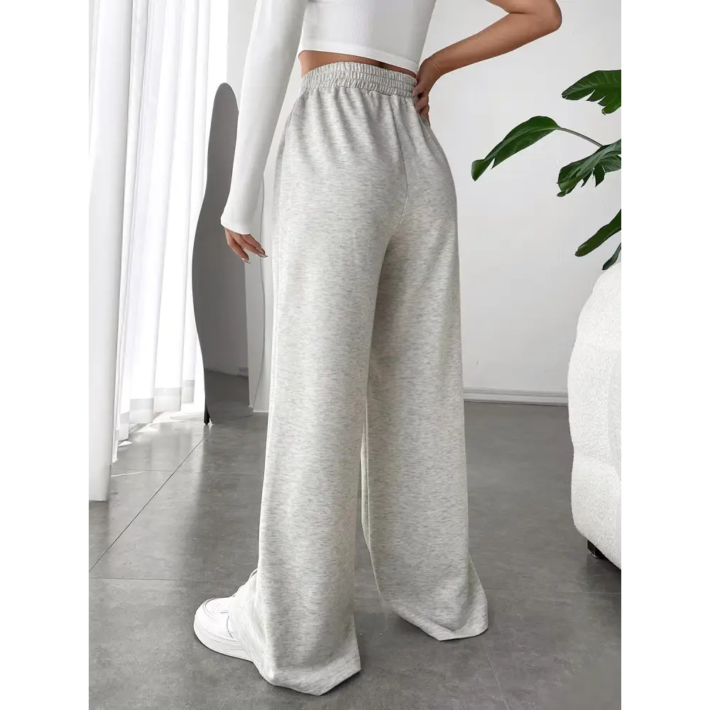 Elastic Waist Wide Leg Pants.