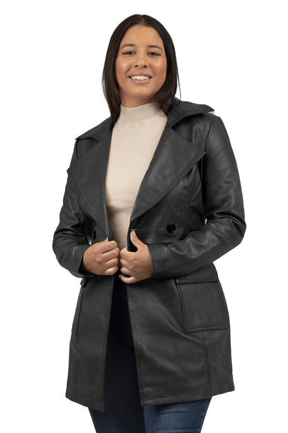 Emma Women's Lambskin Leather Trench Coat