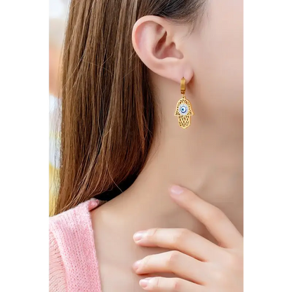 Evil Eye Drop Earrings.