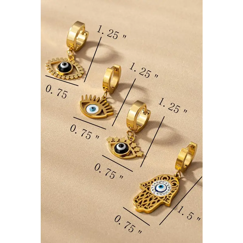 Evil Eye Drop Earrings.