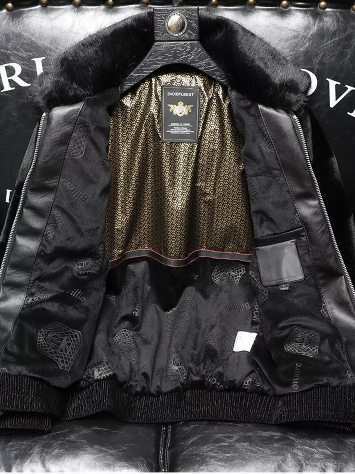 Faux Fur Zip Up Jacket with Plush Collar — alternate product view | KRIFFA