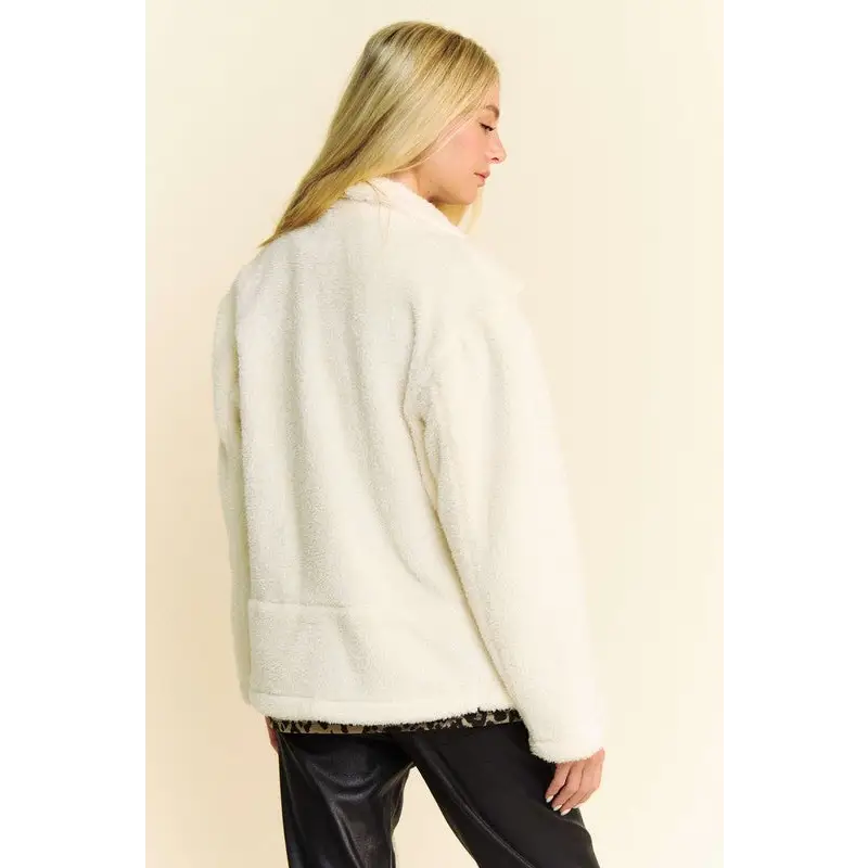 Faux Fur Zip Up Jacket.