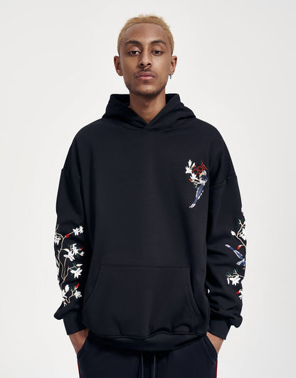 Flowers Embroidery Hoodie