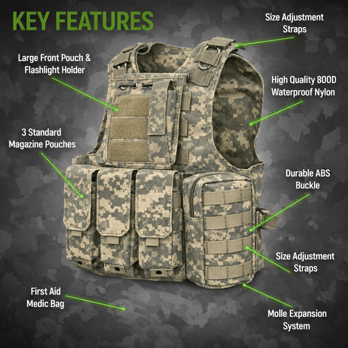 Tactical Military Tactical Plate Carrier Vest