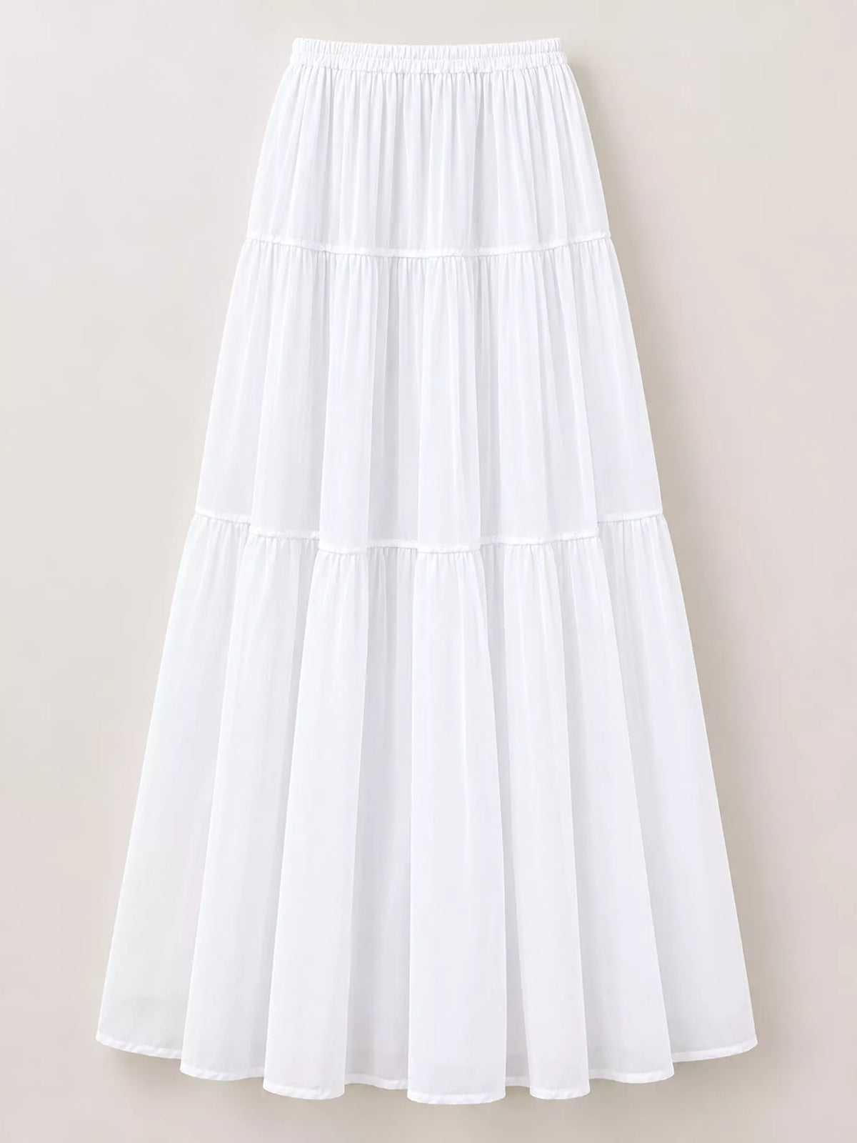 High-waisted tiered pleated maxi skirt