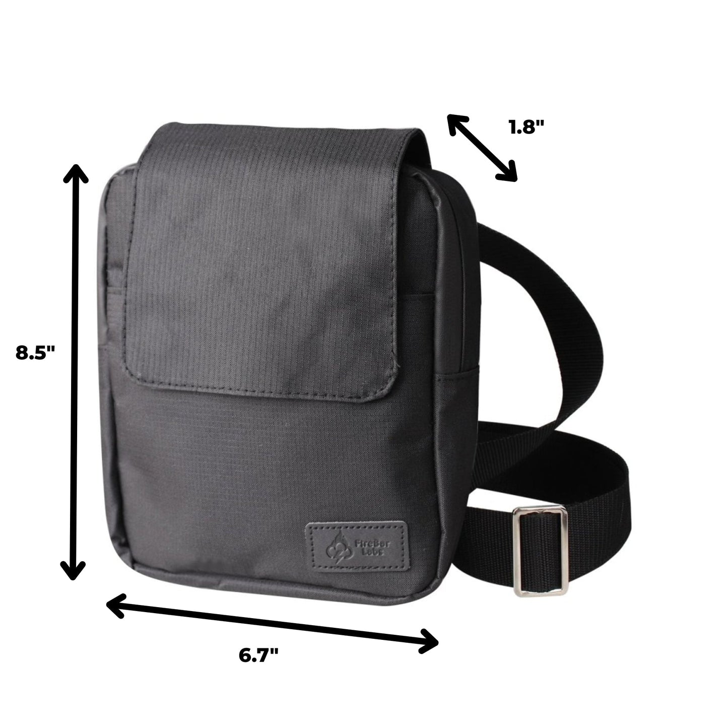 FireBar Labs Smell Proof Messenger Bag - Lockable - Hidden Lock