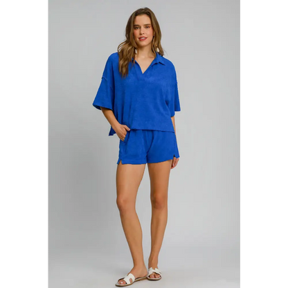 Floral Elastic Waist Jacquard Shorts with Pockets.