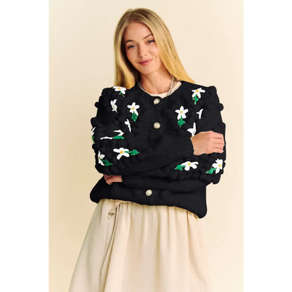 Floral Pattern Button Down Cardigan.