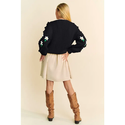 Floral Pattern Button Down Cardigan.