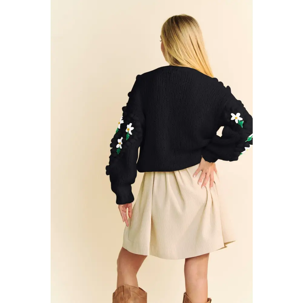 Floral Pattern Button Down Cardigan.