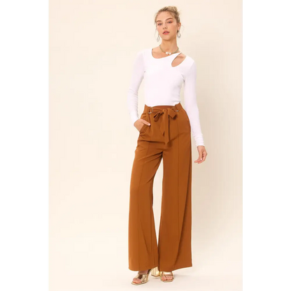 Front Cut Out Long Sleeve Knit Top.