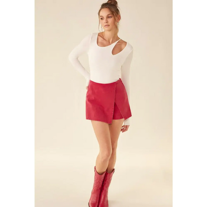 Front Cut Out Long Sleeve Knit Top.