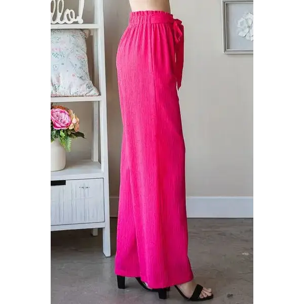 Front Tie Pants with Paperbag Waistband Plus Size.