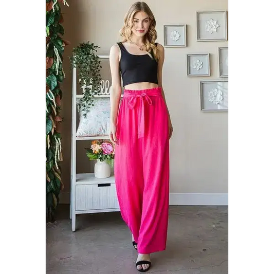 Front Tie Pants with Paperbag Waistband Plus Size.