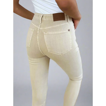 Garment Dyed Tummy Control Skinny Jeans.