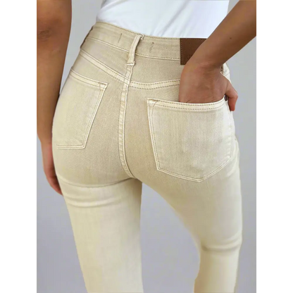 Garment Dyed Tummy Control Skinny Jeans.