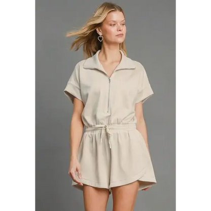 Half Sleeve Dolman Sleeved Romper.