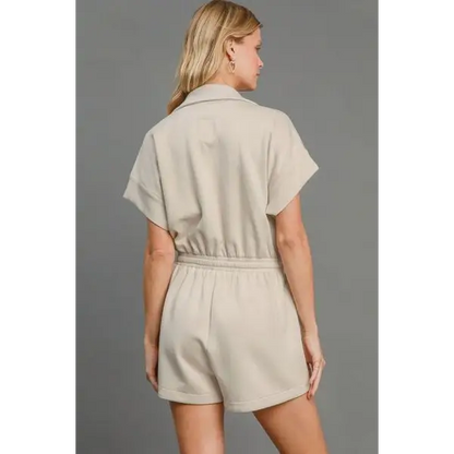 Half Sleeve Dolman Sleeved Romper.