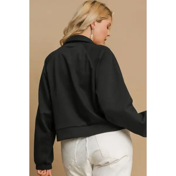 Half Zip Cropped Sweatshirt.