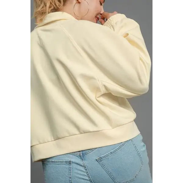 Half Zip Cropped Sweatshirt.