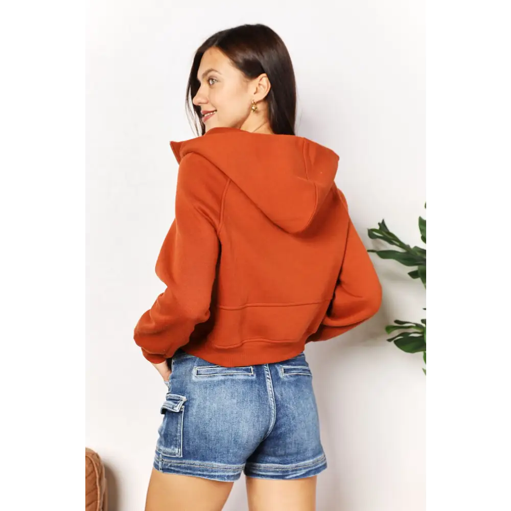 Half-Zip Long Sleeve Hoodie.