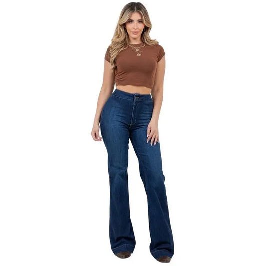 Harley Wide Leg Dark Blue Denim.