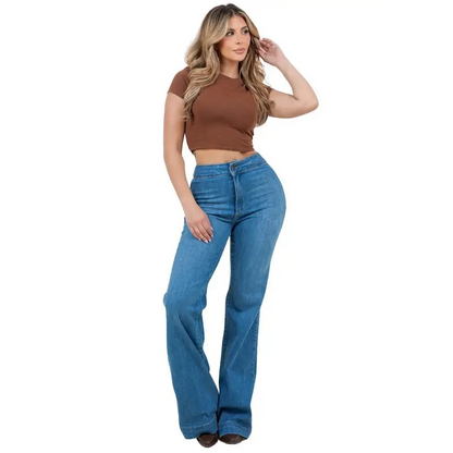 Harley Wide Leg Med Blue Denim.