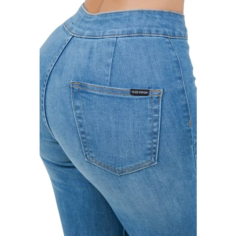 Harley Wide Leg Med Blue Denim.