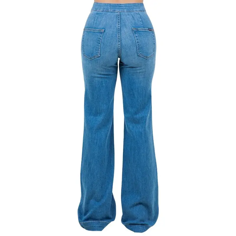 Harley Wide Leg Med Blue Denim.