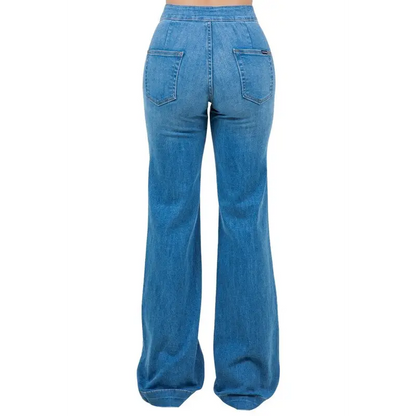 Harley Wide Leg Med Blue Denim.