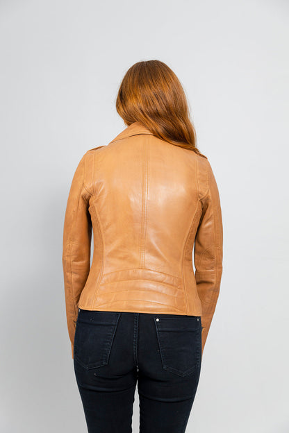 Harper Women's Lambskin Leather Moto Jacket